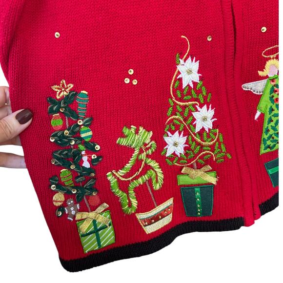 Tiara International Women's Vintage Christmas Tree + Presents Sweater Size XL - Picture 4 of 5
